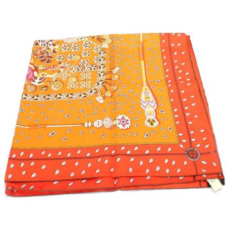 Hermès Vintage Pre-owned Cotton scarves Orange, Dame Vintage Accessories, Størrelse: ONE Size