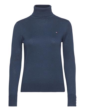 Soft Cotton Roll-Nk Sweater Ls Blue Tommy Hilfiger