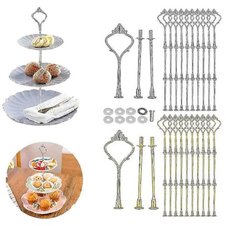 10 Sett Kake Stativ Beslagsett Lagdelt Brett For 3 Lags Kake Stativ Holder Hardware (FMY)