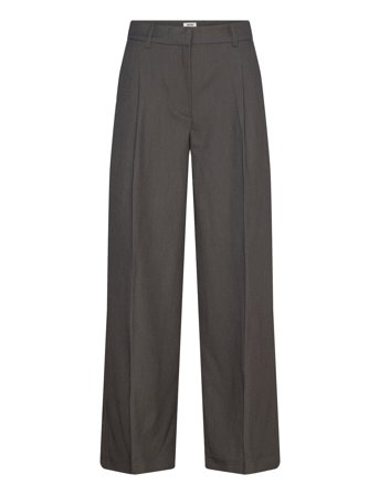 Monki High Waisted Wide Leg Twill Trousers - Grey - 38