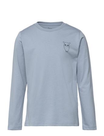 Owl Long Sleeve T-Shirt - Gots/Vega T-shirts Long-sleeved T-shirts Sininen Knowledge Cotton Apparel
