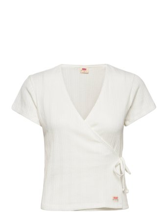 Dry Goods Pointelle Wrap Sugar T-shirts & Tops Short-sleeved Hvit LEVI ́S Women*Betinget Tilbud
