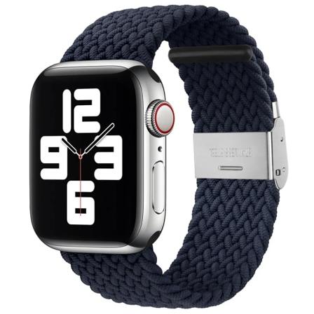 Flätad Solo Loop För Apple Watch ultraband 49mm 45mm-40-41mm-44mm Nylon Elastiskt armband iWatch series 9 8 se 6 7 5 4 3 band Charcoal 15 49mm 45mm 