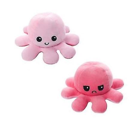 Vendbar Flip Octopus Plys Dukke A Dark pink