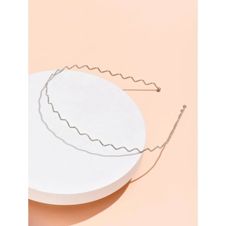 Vågigt tunn silverfäragad metall diadem