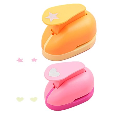 2 stk. hjerte hulstans, cirkel hulstans, håndværkshulstans, mini hulstans, papirstans, håndværkshulstans, håndværkshulslag