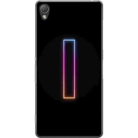 Kompatibelt Mobildeksel til Sony Sony Xperia Z3 Minimalistisk neonbokstav I i regnbuefarger mot mørk bakgrunn
