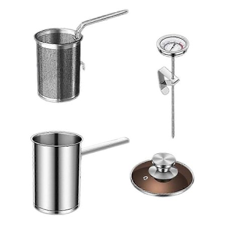 Förtjockad Fritösgryta Liten Fritös Pasta Sil Korg