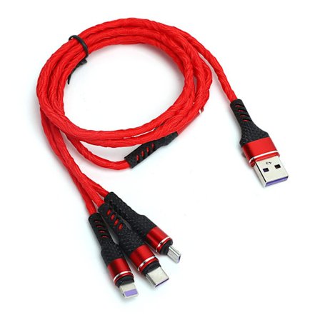 3 i 1 USB Multi Laddare Snabb Laddningskabel för IOS Type C Micro USB