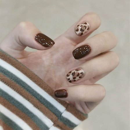 24 st Press On Naglar, Medium Kistformade Lösnaglar, Falska Naglar Med Lim För Kvinnor Och Flickor, z-461