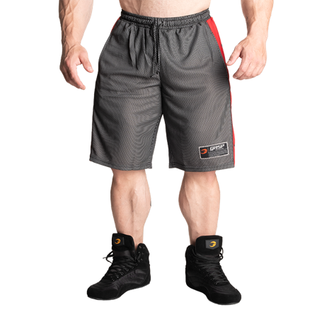 GASP No1 Mesh Shorts, Black/Red