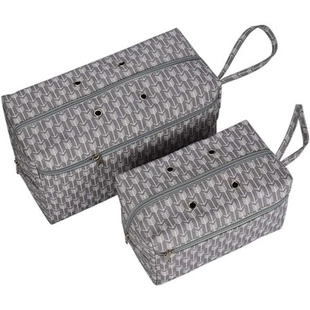 Stickväska för Textilgarn, 2 Delar Vikbar Stickväska Garnförvaring, Stickning och Virkning Förvaring