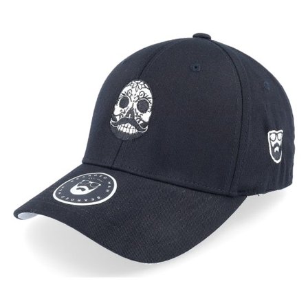 Bearded Man - Svart flexfit Keps - Bearded Calaveras Scull Black Flexfit @ Hatstore