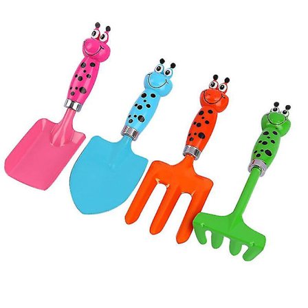 Trädgårdsredskap 4-pack Barn Cartoon Sandgrävarverktyg för Strand M