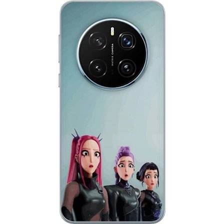 Kompatibelt Mobildeksel til Honor Honor Magic7 Pro Tre animerte kvinner med fargerikt hår i futuristisk stil og overraskede uttrykk