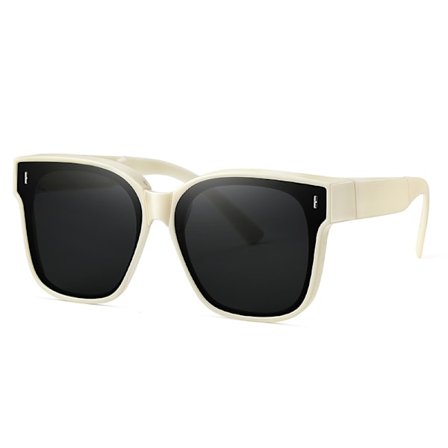 Foldbare solcover Solbriller over briller Beige