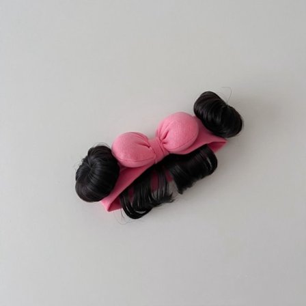 Jentehår Parykkhatt Babyhårbånd MØRK ROSA