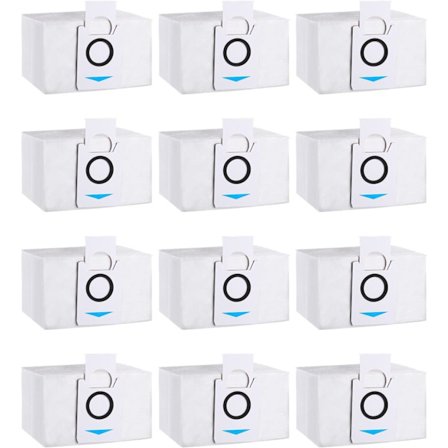 12 Pakke Støvsugerposer Tilbehør Kompatibel med Ecovacs Deebot X1 Omni, X1 e Omni, X1 TURBO, T20 Omni, T20e Omni, Udskiftningsstøvsugerpose til Eco