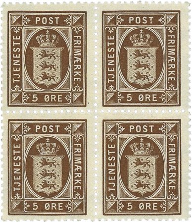 Danmark 1923 - Tjenestemærke AFA 18 - 4-blok - Postfrisk