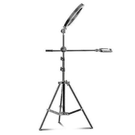 Fotografering LED Videoringlampa Cirkel Fyllbelysning Kamera Fotostudio Telefon Selfielampa Med Stativ Stativ Bomarm Youtube