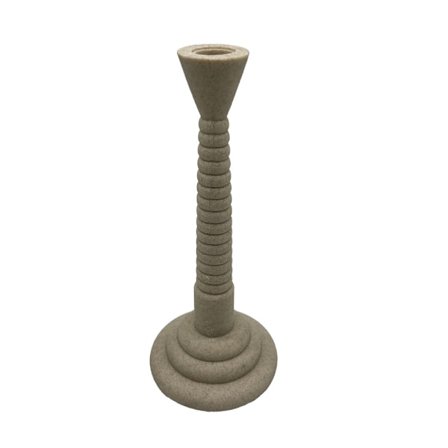 Kynttilänjalka 13x13x30 cm, Beige Polyresin Stone