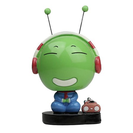 Sød grøn larve bevægelig hoved bil instrumentbræt dekoration dukke (glad) Kreativ bil dekoration Sup