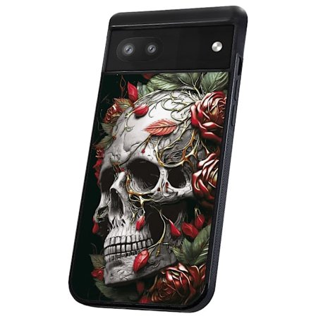 Google Pixel 6A - Skal/Mobilskal Skull Roses