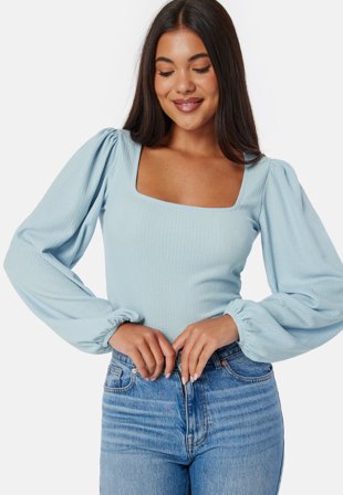 BUBBLEROOM Square Neck Balloon Sleeve Top Klær