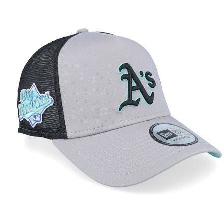 New Era - MLB Grijs trucker Cap - Hatstore Exclusive x Oakland Athletics MLB World Series Grey/Black Trucker @ Hatstore