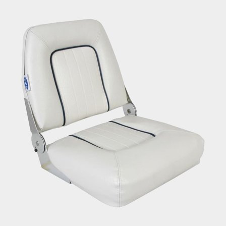 Kantelbare bootstoel ESM Standard, 48 x 42 x 38 cm, lichtgrijs met marineblauwe details