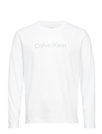 Pw - L/S T-Shirt T-shirts Long-sleeved Hvit Calvin Klein Performance