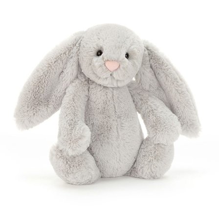 Kaninplysch, mjuk plyschkaninleksak, bedårande kramvänlig present för barn, flickor, pojkar (Bonnie Bunny 31 cm) silvergrå[TB]