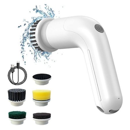 Elektrisk Roterende Gulvskrubber, Trådløs Elektrisk Brusebad Gulvskrubber Håndholdt Rengøringsbørste til Gulve, Køkken (A)