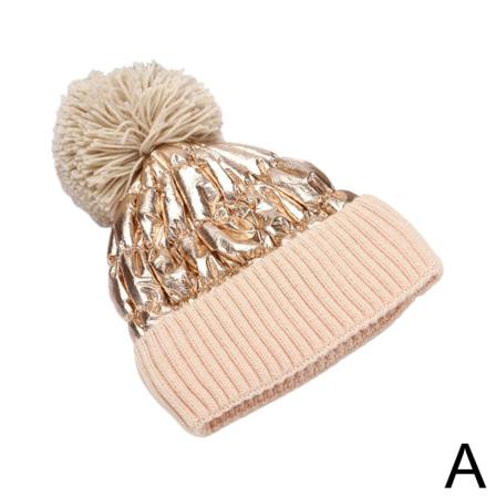 Pulunto Dam Vinterstickad Mössa Med Stor Fuskpäls Pom Pom W