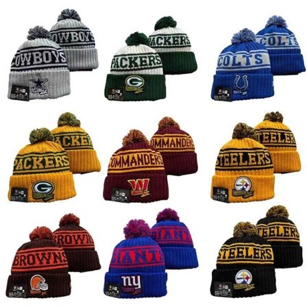 Shield Logo M??tze Beanie Cuff Knit Sort American Football USA Neu7 One Size