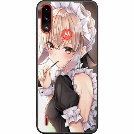 Motorola Moto E7i Power Svart Skal Anime Girl Cute