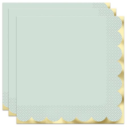 Servetit Vaaleanvihreät & Kultaiset