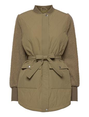 Esme Pile Jacket Solid Green Noella
