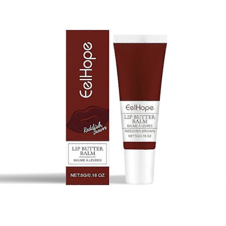 Återfuktande Rödbrun Läppbalsam med Sheasmör & Vitamin E - Långvarig Återfuktare, Vårdande Färg, Reparerande Läppvård för Mjuka, Friska Läppar