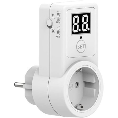 Nedräkningsuttag, 220-240V Europeisk timerkompatibel Eluttag, Elektronisk Digital Nedräkningsbrytare, Automatisk Avstängning, Energibesparande 