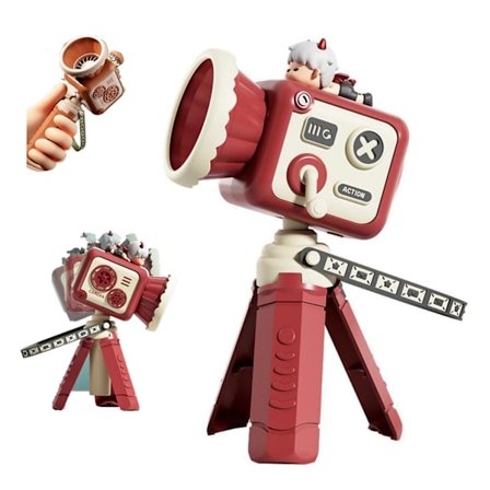 Werwing Retro Kamera Vifte - Bærbar Håndholdt, Halsbånd & Skrivebordskjøling med USB-lading, Søtt Tegneseriedesign for Studenter, Utendørs - R