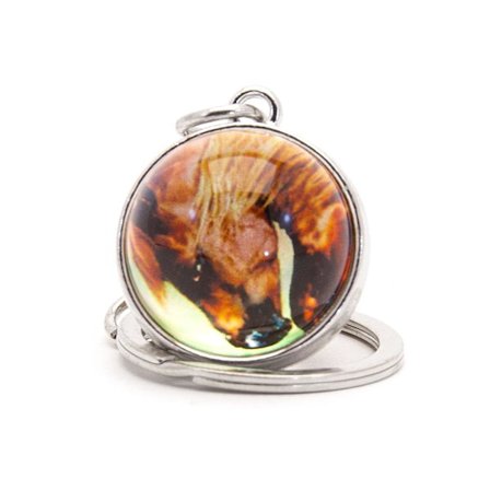 Nyckelring kula i glas - Häst