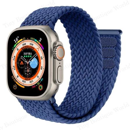 Flätat Solo Loop för Apple Watch Ultra band 49mm 45mm 41mm 44mm 40mm 42mm armband armband iWatch serie 9 7 SE 8 6 5 4 3 band AbyssU AbyssU 42-44-45-