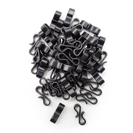 100 stk. Plast Tagrender Kroge Holdbare Sorte S-formede Julelys Kroge Vejrbestandige Plast Clips 12*28*6mm