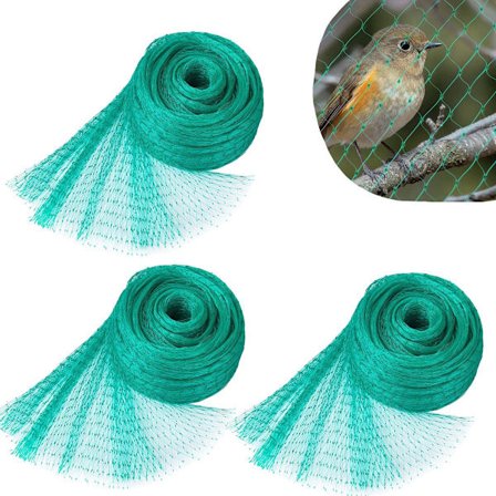 Fuglenet Beskytter planter, frugttræer, grøntsager og blomster Genanvendelig Grøn 3-pakke 4*10 meter Fugleafvisende Insekt