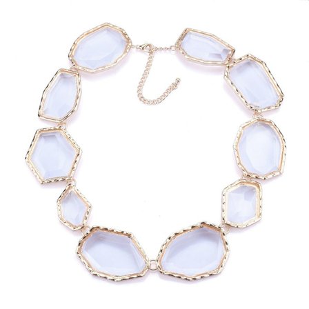 Geometriskt halsband Choker VIT A A