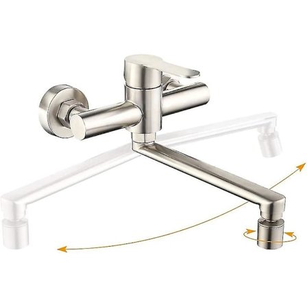 Homelody Väggmonterad Köksblandare 2 Strålar Vatten Kökskran Rotationsbar 360 ​​Väggmonterad Kran