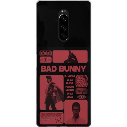 Kompatibel Mobilcover til Sony Xperia 1 Bad Bunny NFL-inspireret skjoldlogo med amerikansk fodbold og stjerner