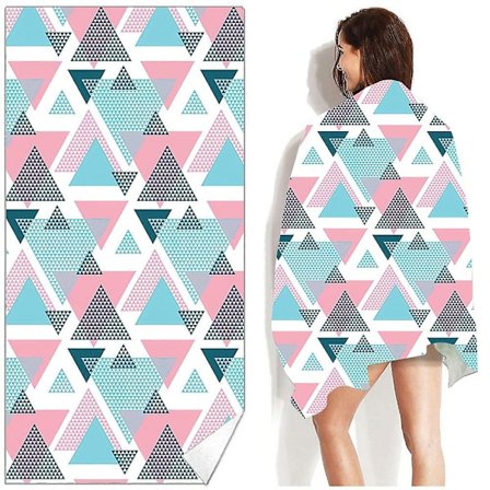 Stor strandhandduk, snabbtorkande mikrofiber sandfri handduk för pool strand camping lätt kompakt resehandduk med bärväska (L)