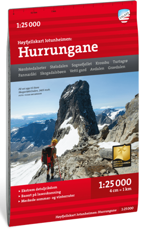 Calazo Høyfjellskart Jotunheimen: Hurrungane 1:25 000 - Calazo